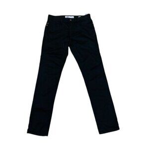 Zara Women's Skinny Pants Size 31 Black Straight Leg Cotton Blend High Waist